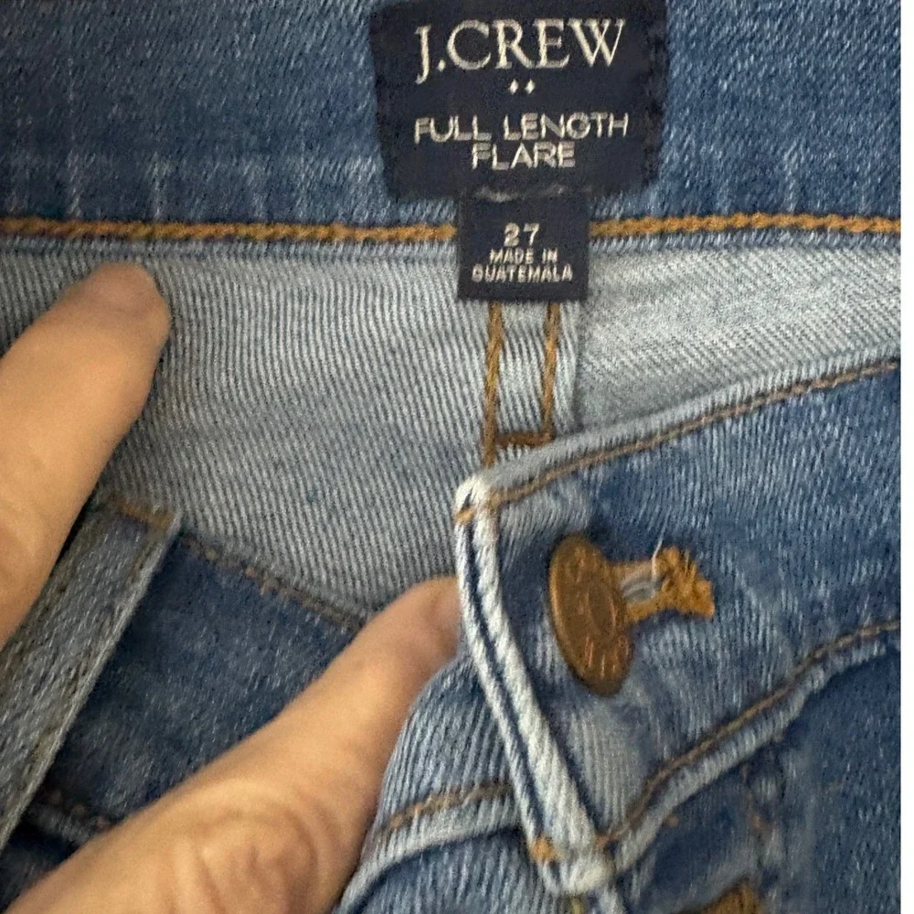 J Crew sz 27  Full Length Flare Jeans‎ Button Fly Highrise